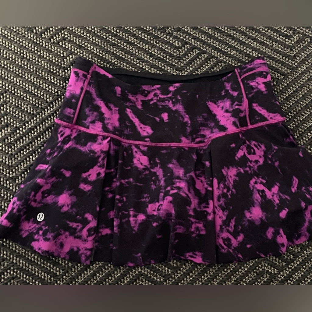 Lululemon Pace Rival Skirt Size 4 Purple Pink Tie Dye Excellent Condition